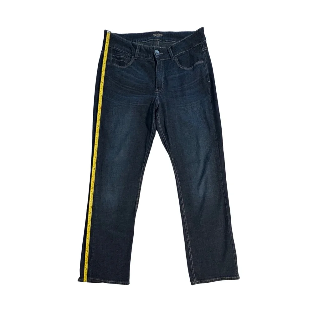 Riders by Lee Womens 12 Petite Dark Wash Straight Leg Stretch Denim Blue Jeans - Picture 2 of 9